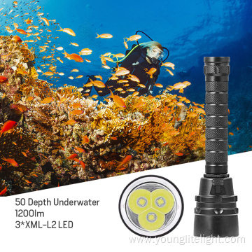 Powerful IPX8 Diving 50M 1200 Lumens Flashlight